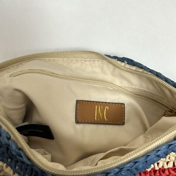 New INTERNATIONAL CONCEPT INC natural straw clutch wristlet crossbody bag - Picture 7 of 9